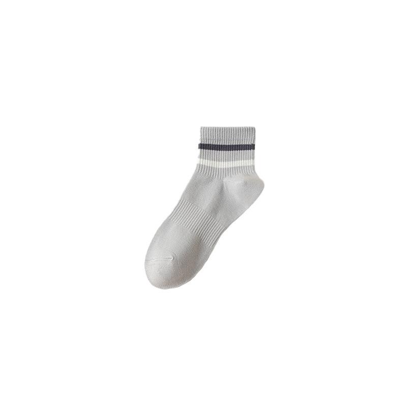 Female Spring and Autumn Striped Sweat Absorbent Breathable Boneless Sports In Tube Cotton Socks