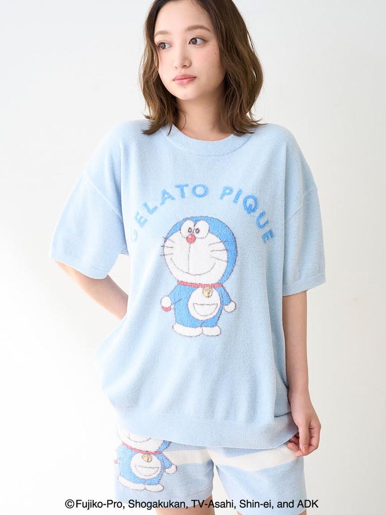 Gelato Pique Doraemon Jacquard Pullover Shorts Set Women's & (PWNT254005 BLU)
