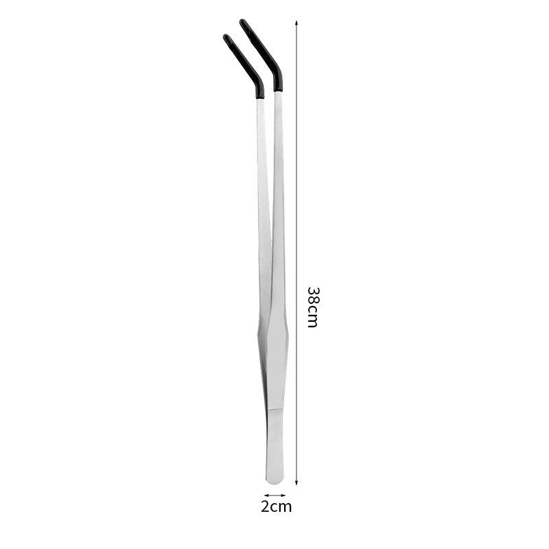 Stainless Steel Reptile With Rubber Tip Feeding Tongs Aquarium Tweezers Fish Tank Cleaning Tools Snakes Enclosure Accessories