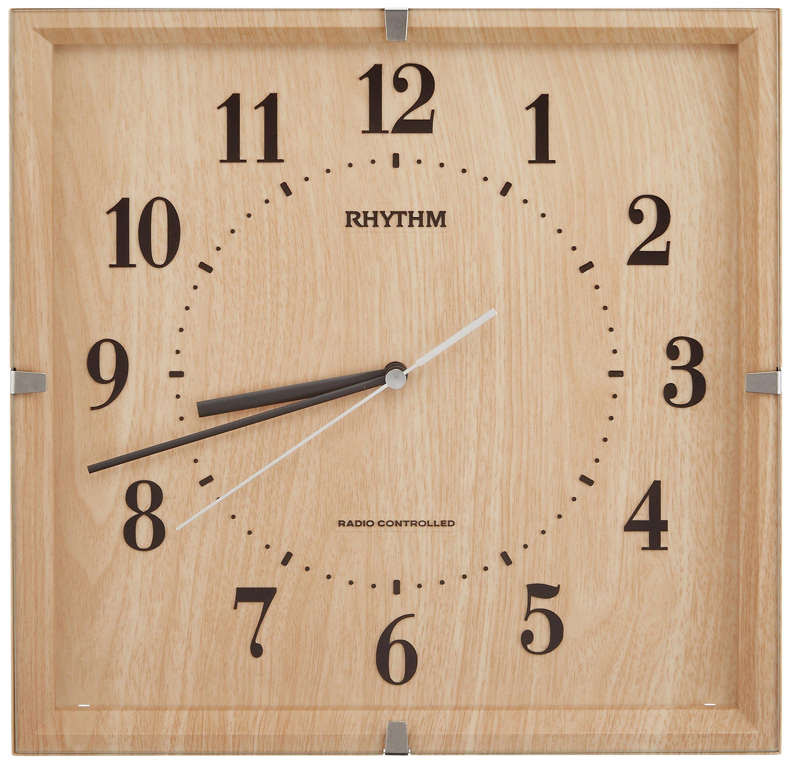 

RHYTHM Wall Clock Radio Clock Analog Continuous Second Hand Interior Model Brown Brown Wood Grain Lively Emily 8MY502SR07 (Light Finish)