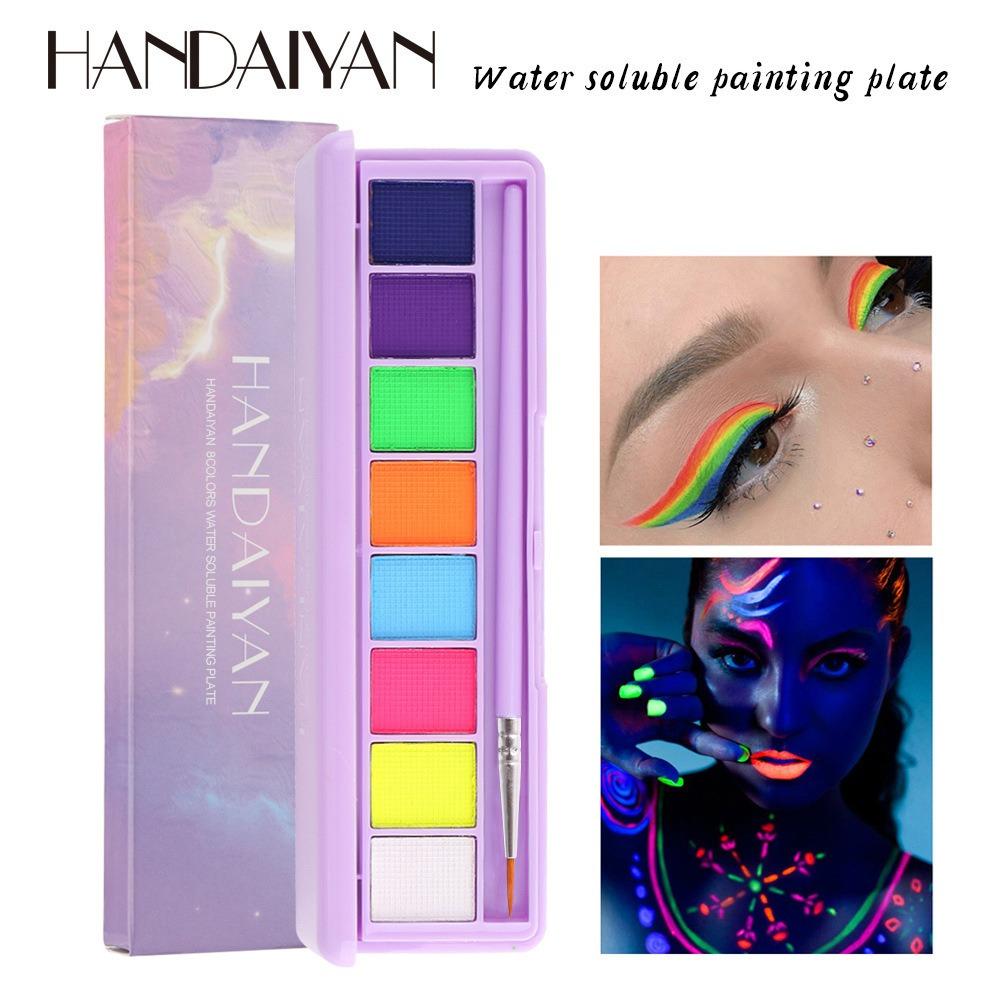 HANDAIYAN Wasserlösliche fluoreszierende Make-up-Scheibe, menschliche Farb-Malscheibe, Leistung, Gesichtsfarbe, Make-up, Eyeliner, Lidschatten