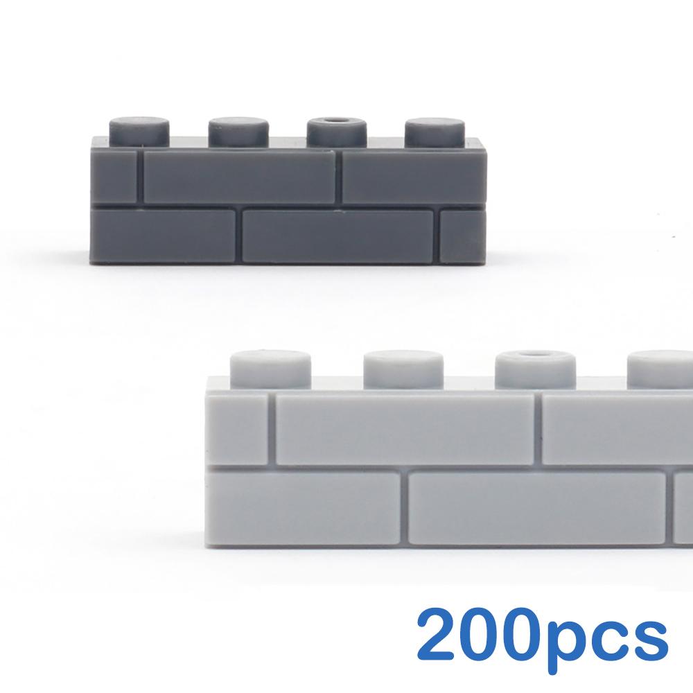 Bricks Toys DIY Educational Creative Compatible Dots 200pcs Thick 1x4 wall Figures Building Blocks Size With 15533 for Children