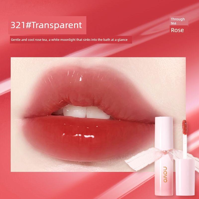 Novo Lip Lacquer Mirror Water Light Pure Desire Lipstick Raincoat Does Not Fade No Stain on Cup Nude Color Series Lip Gloss Female Plain Makeup