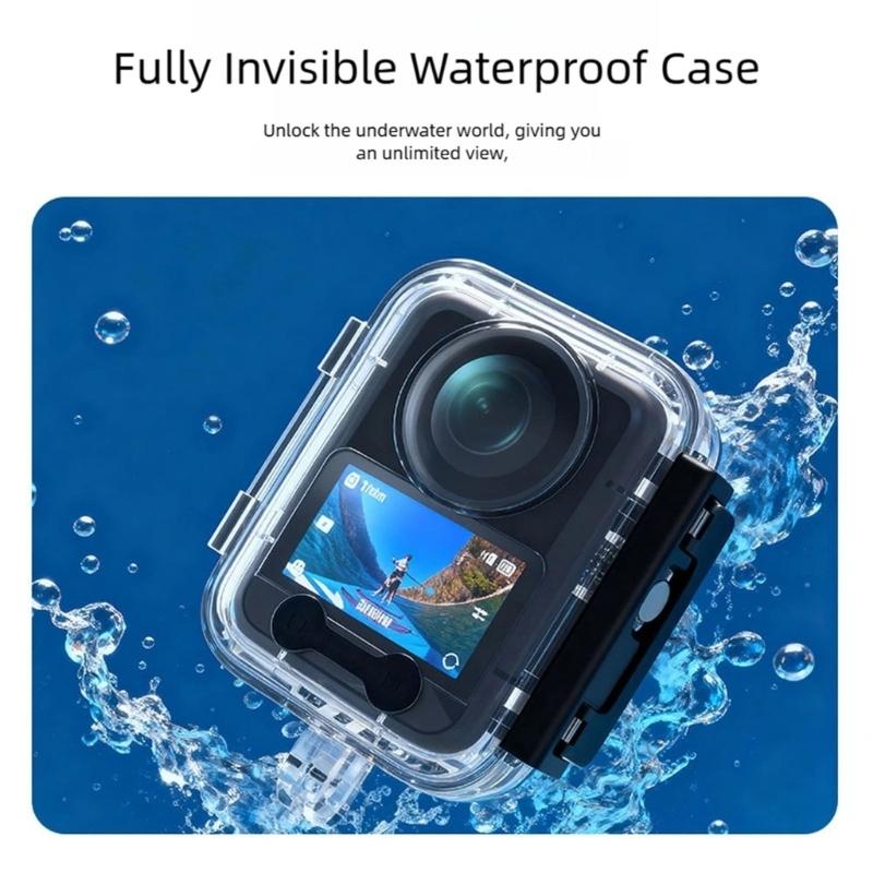Impact Resistant Camera Diving Case 45Meters Waterproof Clear Construction For Aquatic Sports Extreme Environment