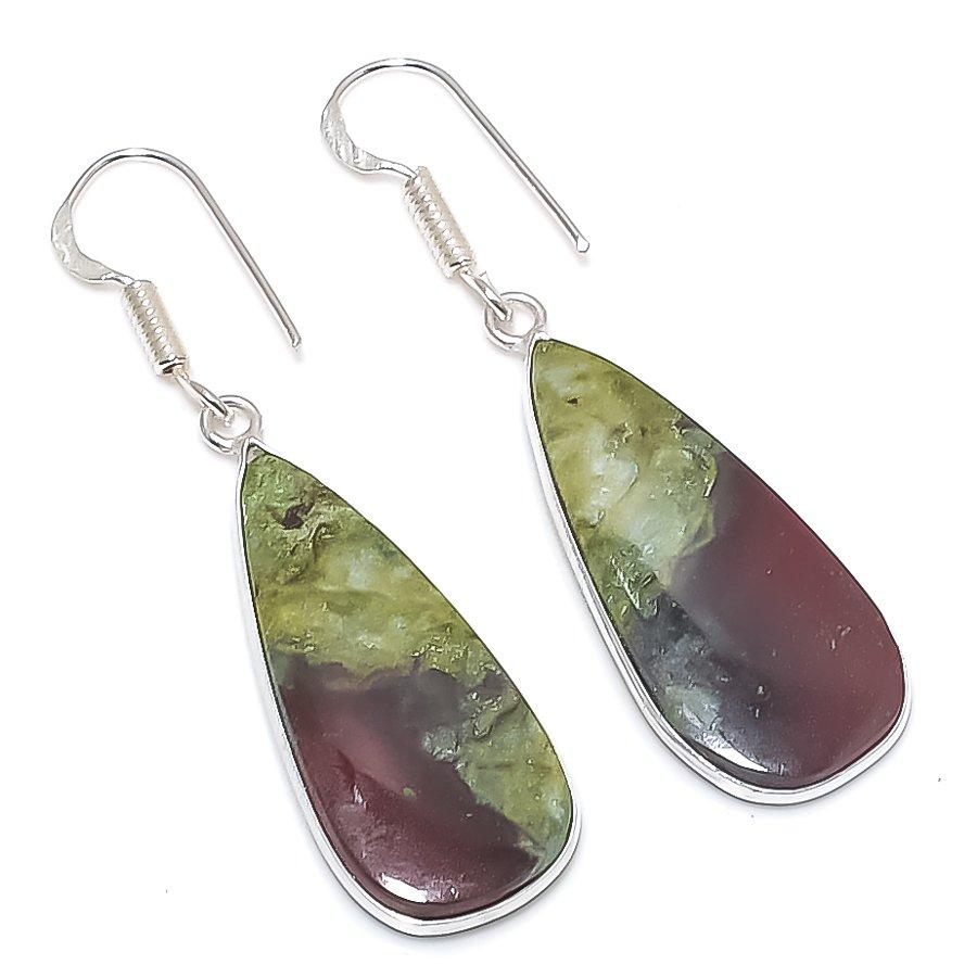 

Natural Dragon Blood Gemstone 925 Sterling Silver Jewelry Earring 1.97 p7U54