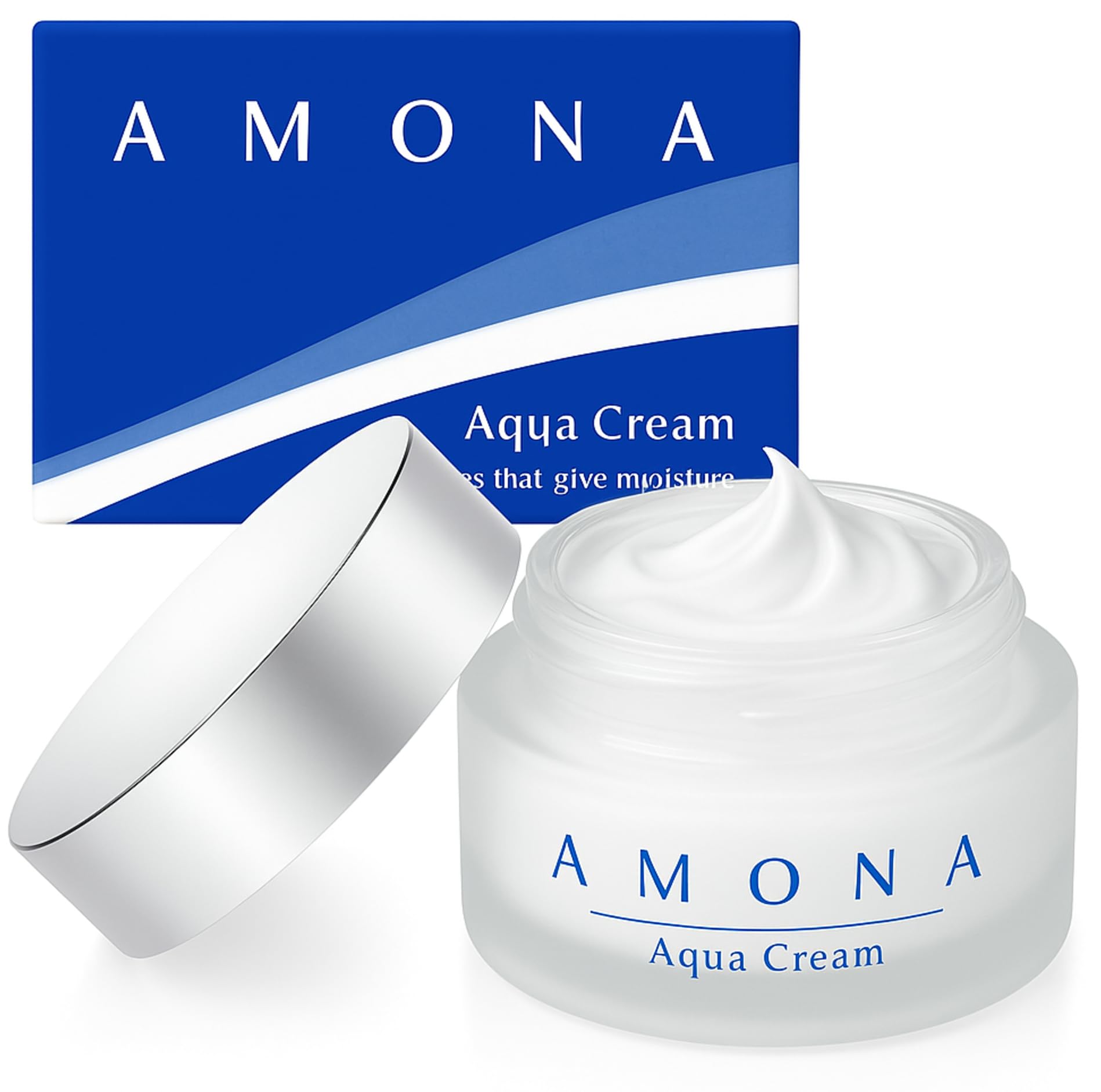 

AMONA Human Stem Cell Exosome Moisturizing Cream Natural Cica Raw Vitamin C Highly Made in Japan [Over 99% Ingredients] Cream, Niacinamide, Ceramide, синий