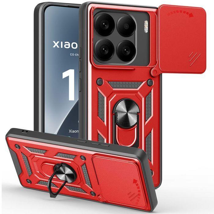 Coque de protection - Xiaomi - 15 - Antichoc - Support anneau - Rouge