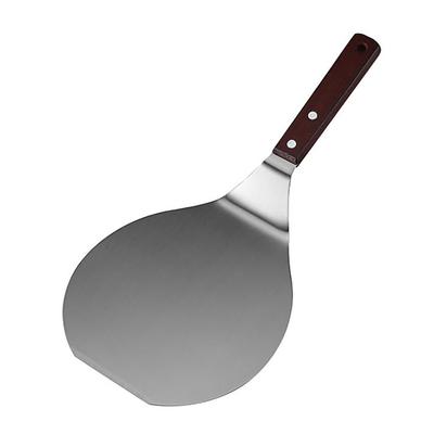 Stainless Steel Pizza Spatula with Wooden Handle Multipurpose Metal Pizza Peel Cake Spatula Shovel