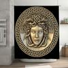 Gold Medusa Shower Curtain Decorative Bathroom Plush Bath Mat for Home Decoration Waterproof Oilcloth Print 3D Wall Stickers A