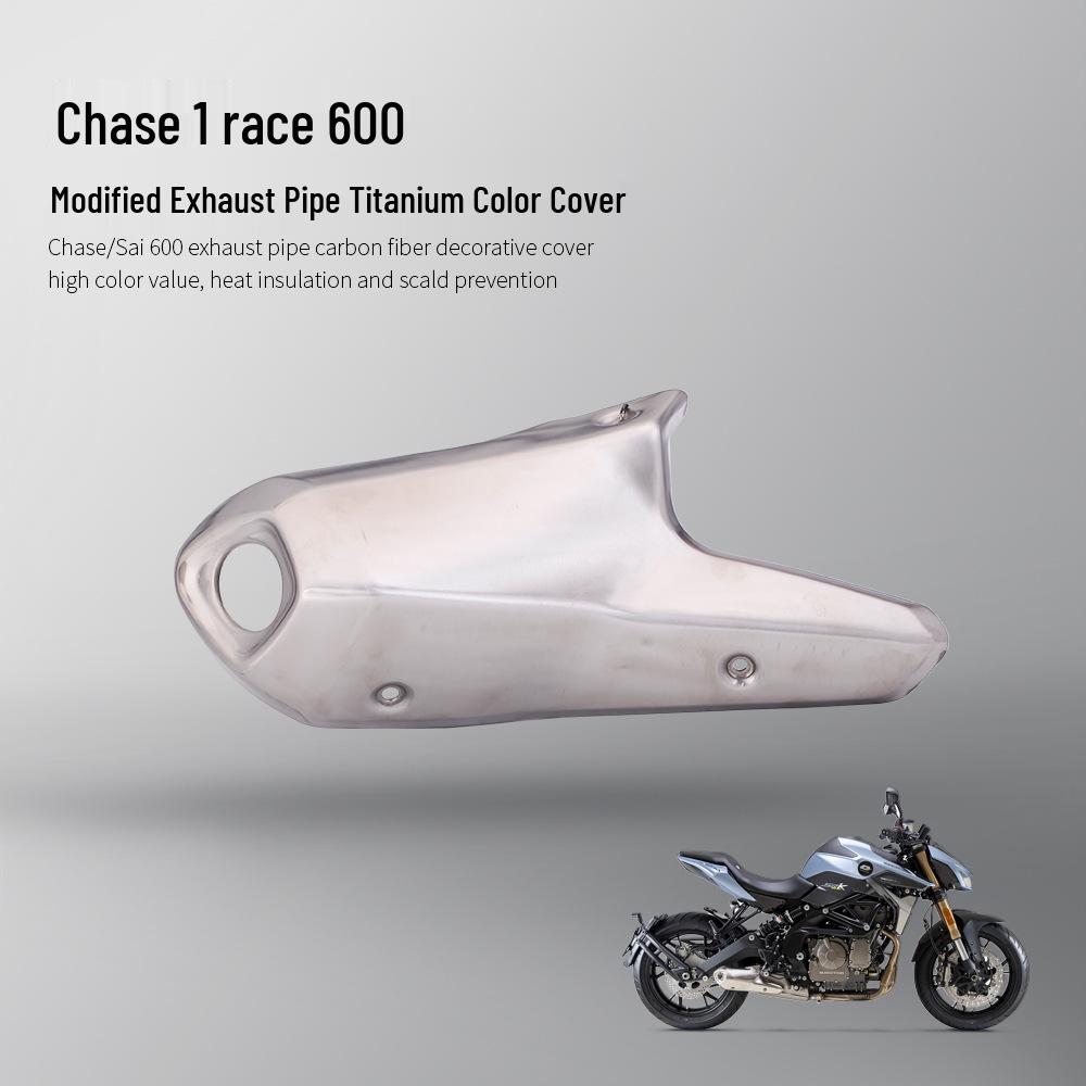 600cc Motorcycle Modified Stainless Steel Exhaust with Carbon Fiber Cover