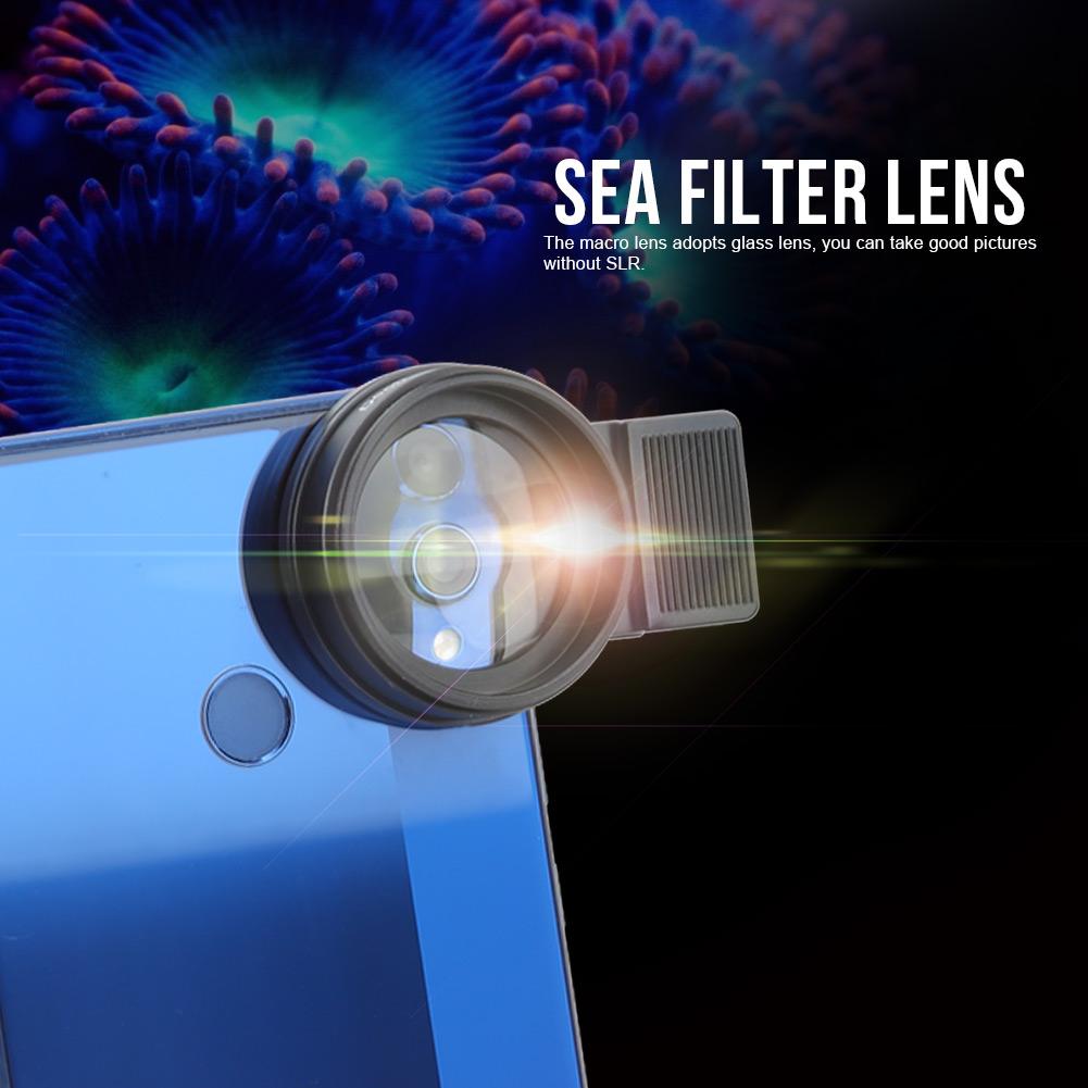 Deep Sea Photography Filter Lens with Macro Coral Mirror for Sea Underwater Shooting