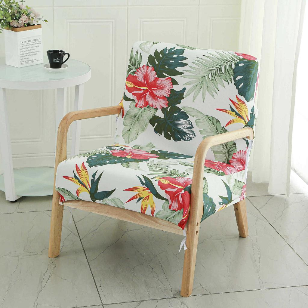 Single Simple Small Apartment Elastic Sofa Cover All-Inclusive Internet Cafe Cafe Square Sofa Cover Wood Chair Cover