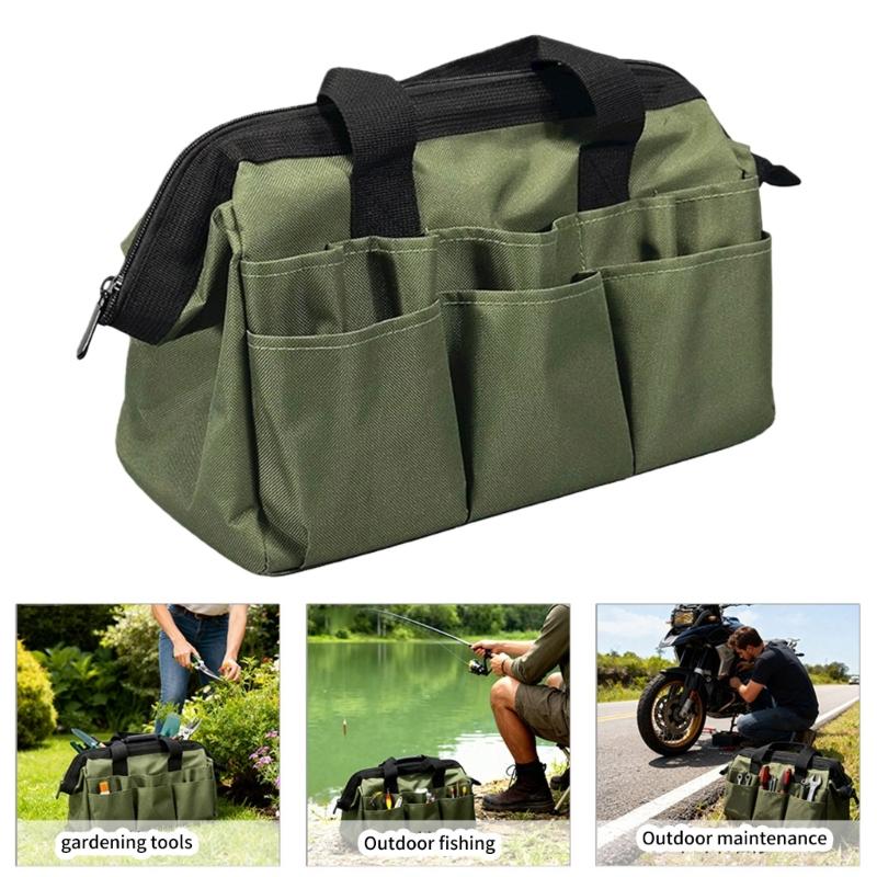 Professional Thick Fabric Construction Tool Bag High Capacity Design Dustproof Coating For Jobsite Equipment