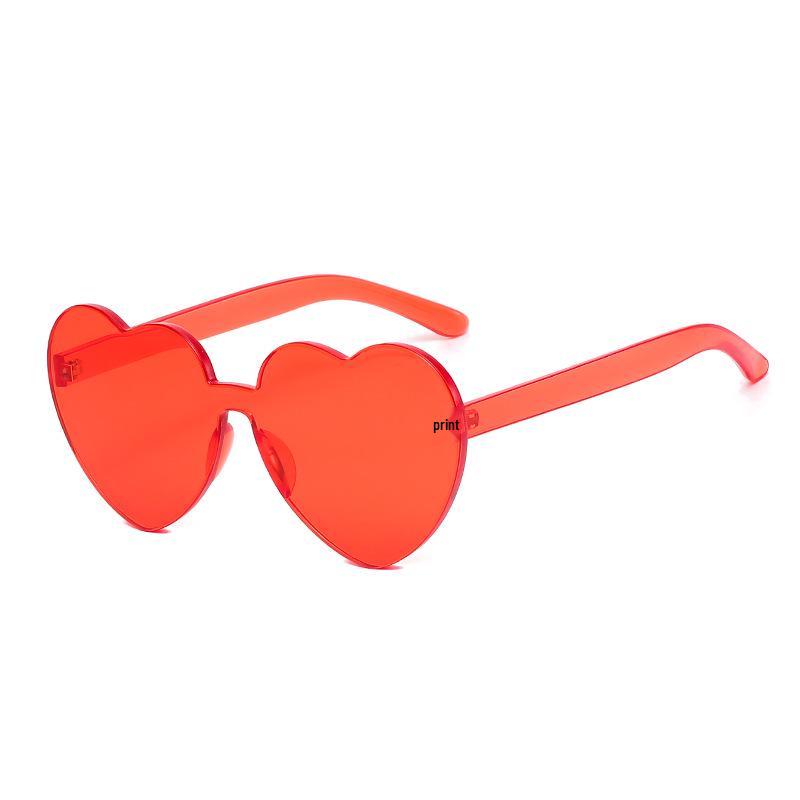 Heart-Shaped Frameless Peach Sunglasses: Perfect for Pool, Picnic, and Party