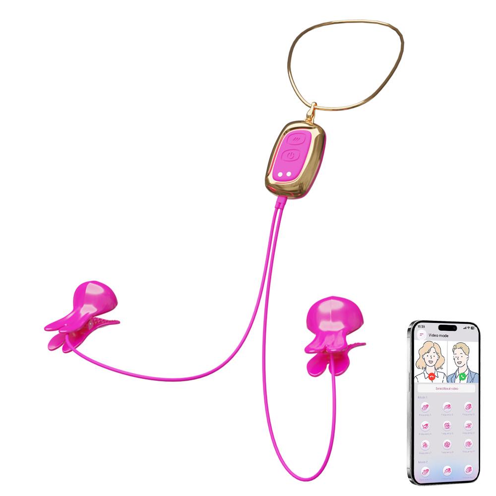 Neck-Hanging Nipple Toys Vibrating Nipple Clamps with APP Remote Control, BDSM Toys Vibrator Adult Sex Toys & Games, Female Couples Sex Toys for Her