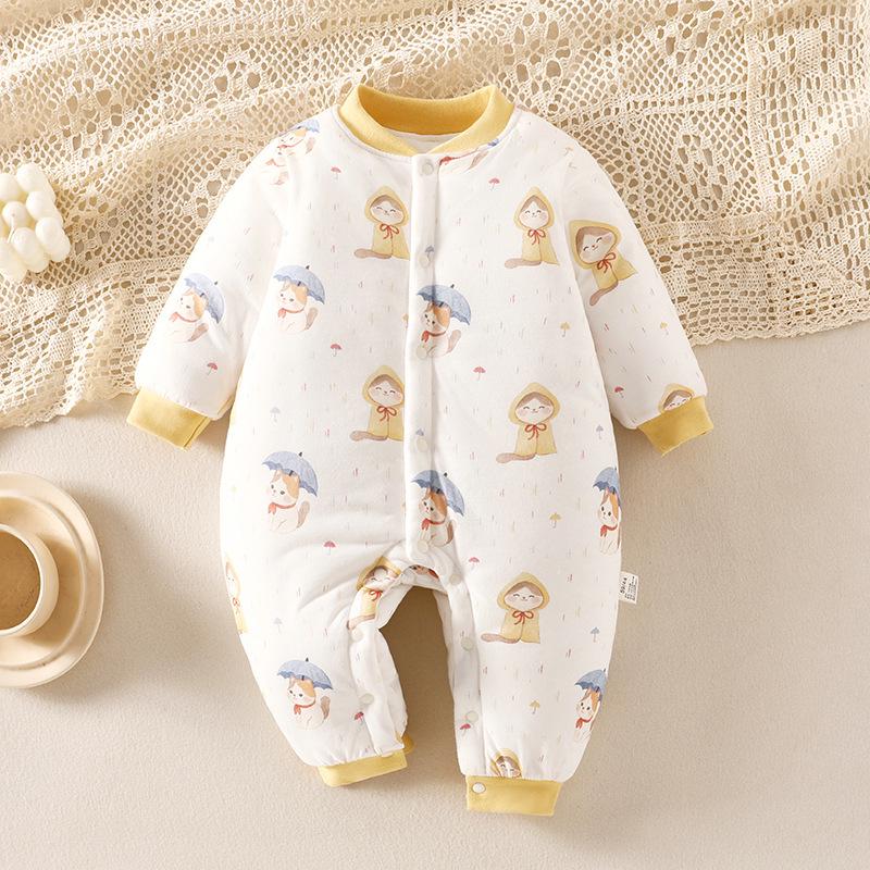 Gesteppter warmer Baumwoll-Neugeborenen-Strampler - Verdickter Winter-Baby-Body