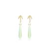 Emerald Teardrop Tassel Silver Needle Earrings - Retro Green, High-End, Simple, Long Design