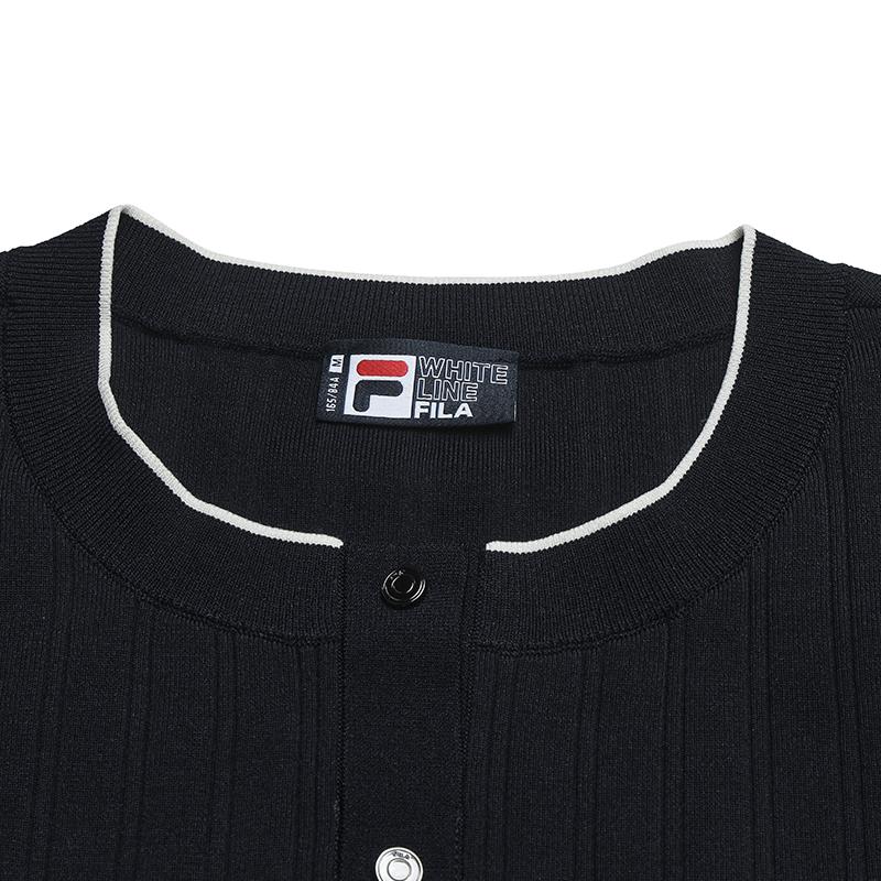 FILA Heritage Fashion Simple Classic Retro Casual Elegant Relaxed Versatile Comfortable Mid-Length Slim Short Sleeve Dress Women dresses F51W628302FNV