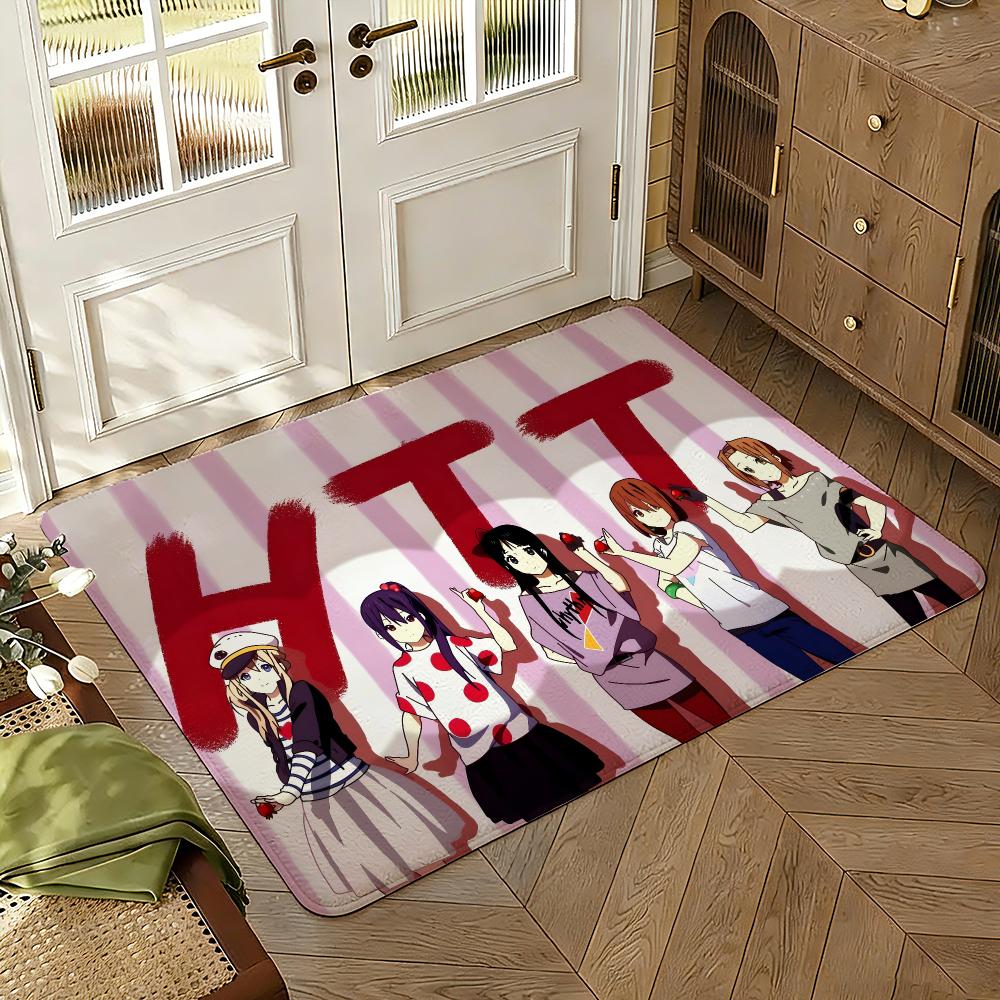 K-ON! Anime Floor Mat Soft Thickened Absorbent Non-Slip Bedroom Living Room Door Mat Home Decor Flannel Rugs