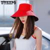 WTEMPO Red Orange Casual Sunhat Summer Double-sided Sunscreen Fisherman Hat Women's UV Protection Sun Shade Hat