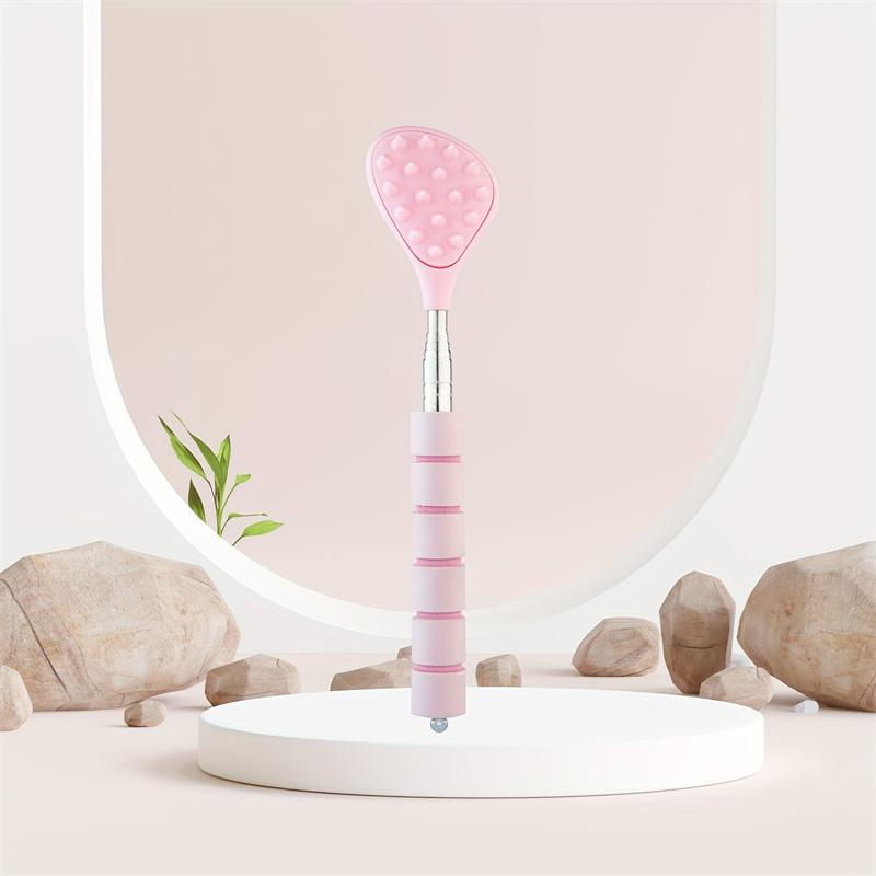 

1PCS Extendable Cactus Back Scratcher With Two Size Spikes Retractable One Hand Itch Stick For Men Women Portable Point Massager розовый