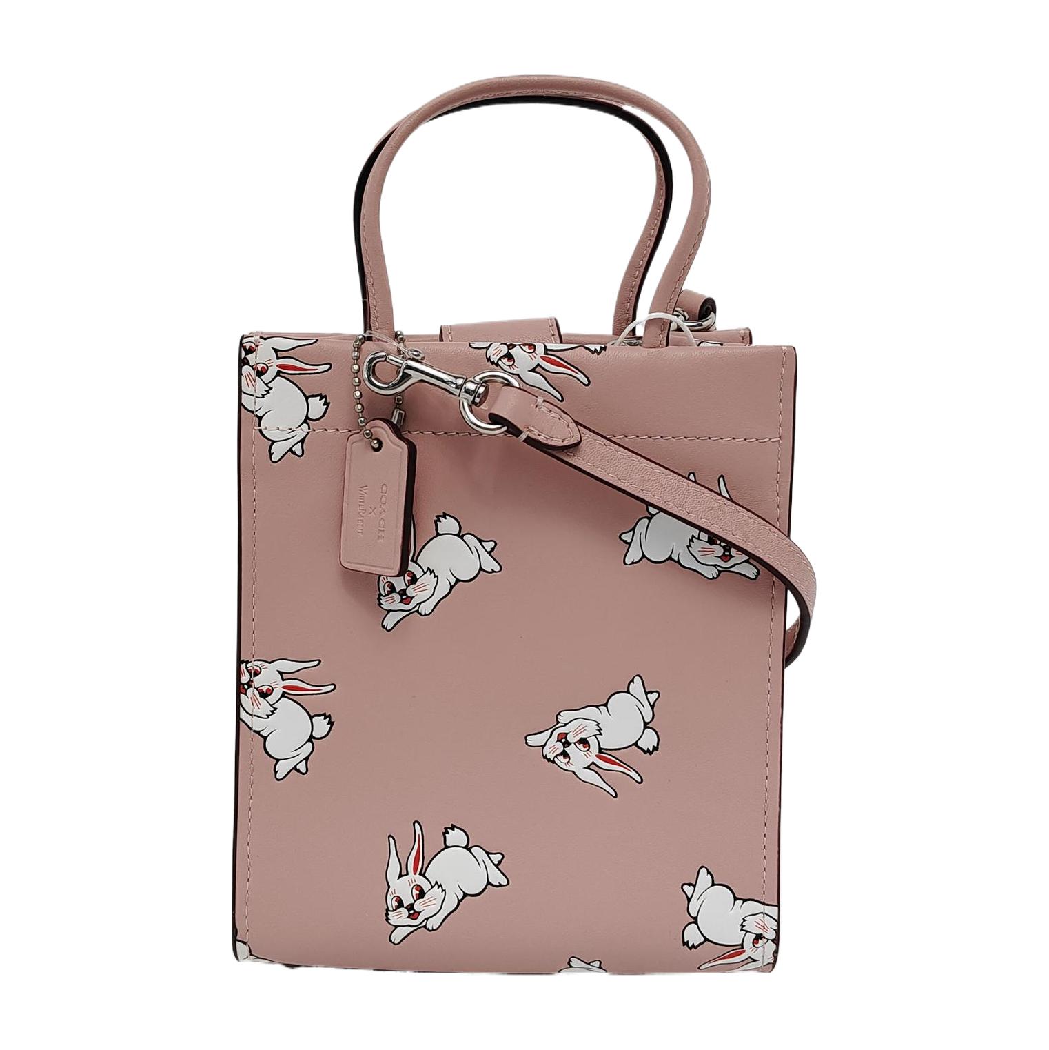 [Pre-Owned] X White Rabbit Collaboration Cashin 14 Solid Color White Rabbit Print Magnetic Closure Leather Tote Bag Shopping Hand - Excellent #1LEQLQO ONE SIZE