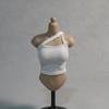 16 Scale Costume, 16 Scale Figure Clothes, Female, White One-Shoulder Camisole, Sports Vest, Fitness Vest, Sexy Off-the-Shoulder Vest (Body, Head,