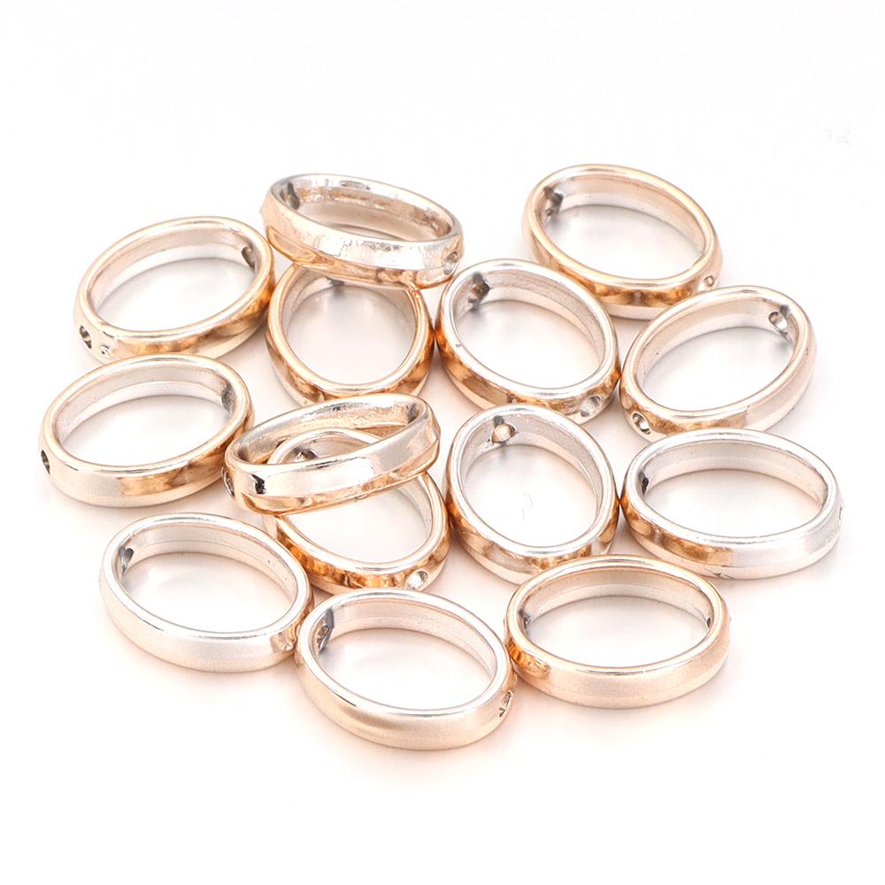 100 Stück 5 Stile Hohlrahmen Umwickelte Perlen CCB Mehrform Perlenverbinderringe für Schmuckherstellung DIY Armband Halskette Zubehör