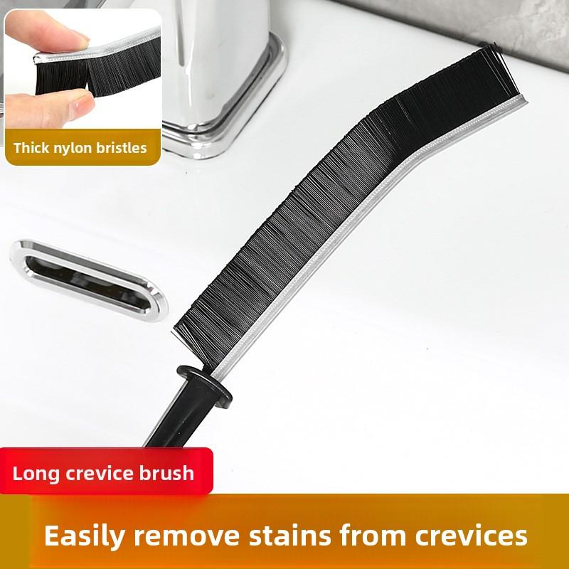 Multi-purpose Elongated Bathroom and Kitchen Tile Crevice Brush for Hard-to-reach Corners and Grout Lines