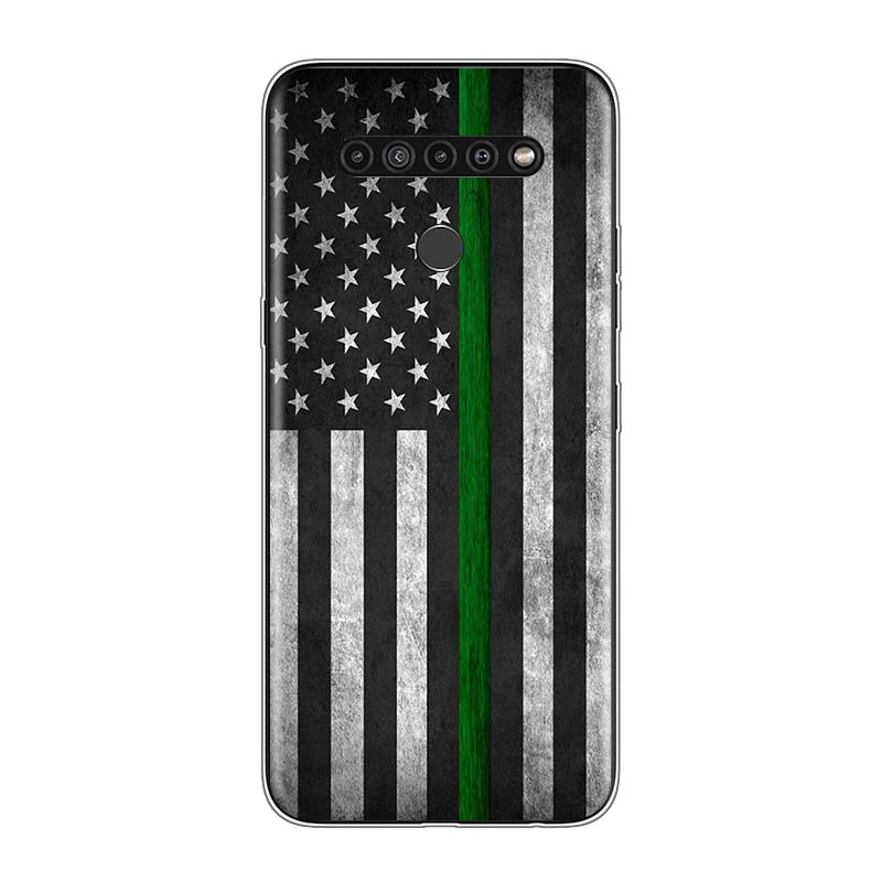 Thin Blue Line American Flag For LG V60 V50S V50 G8X G8S G8 G7 ThinQ 5G K61 K51S K41S K30 K20 Q60 Q9 Soft Phone Case