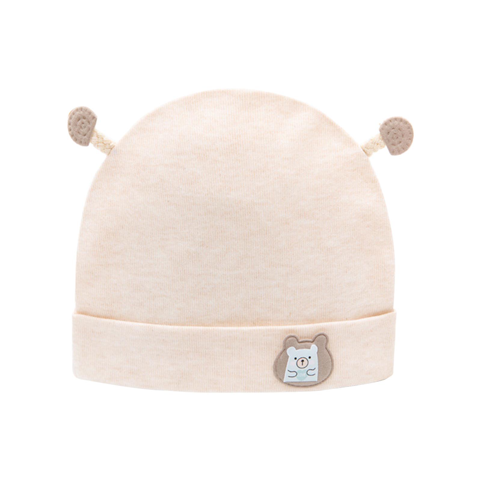 

Милая детская шапочка, чепчик для новорожденных, хлопковая больничная шапочка, весна/лето, шапочки для кормящих мам, подарок на день рождения для мальчиков и девочек от 0 до 3 месяцев розовый