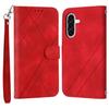For Samsung Galaxy A26 5G Case Imprinted Line Leather Phone Cover with Handy Strap