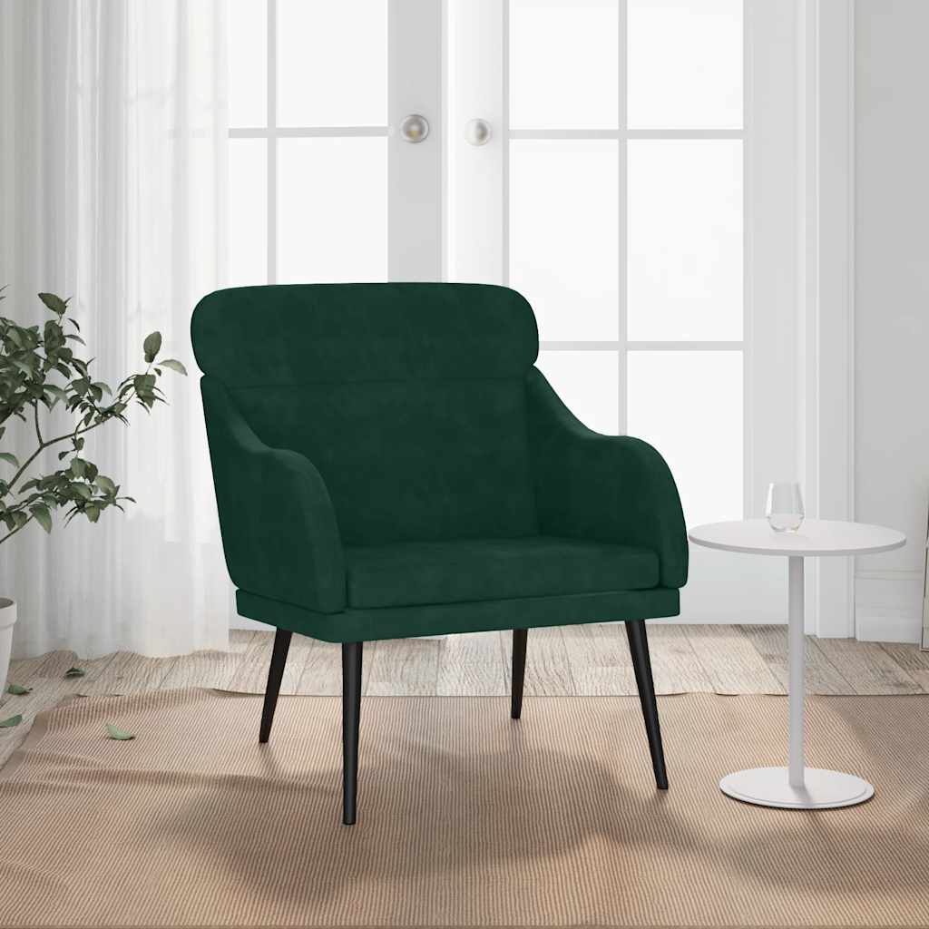 Armchair Dark Green 63x76x80 Cm Velvet