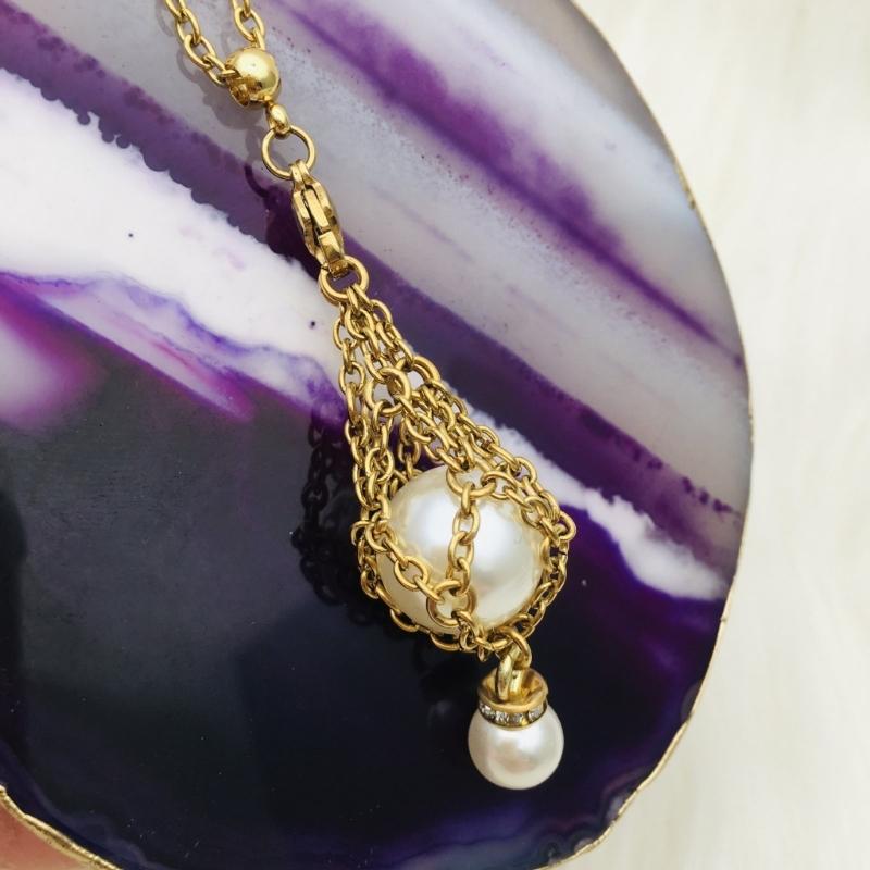 Natural Crystal Holder Necklace Colorful Stone Mesh Pocket Pendant Choker Adjustable Chain Neckchains for Women Girl