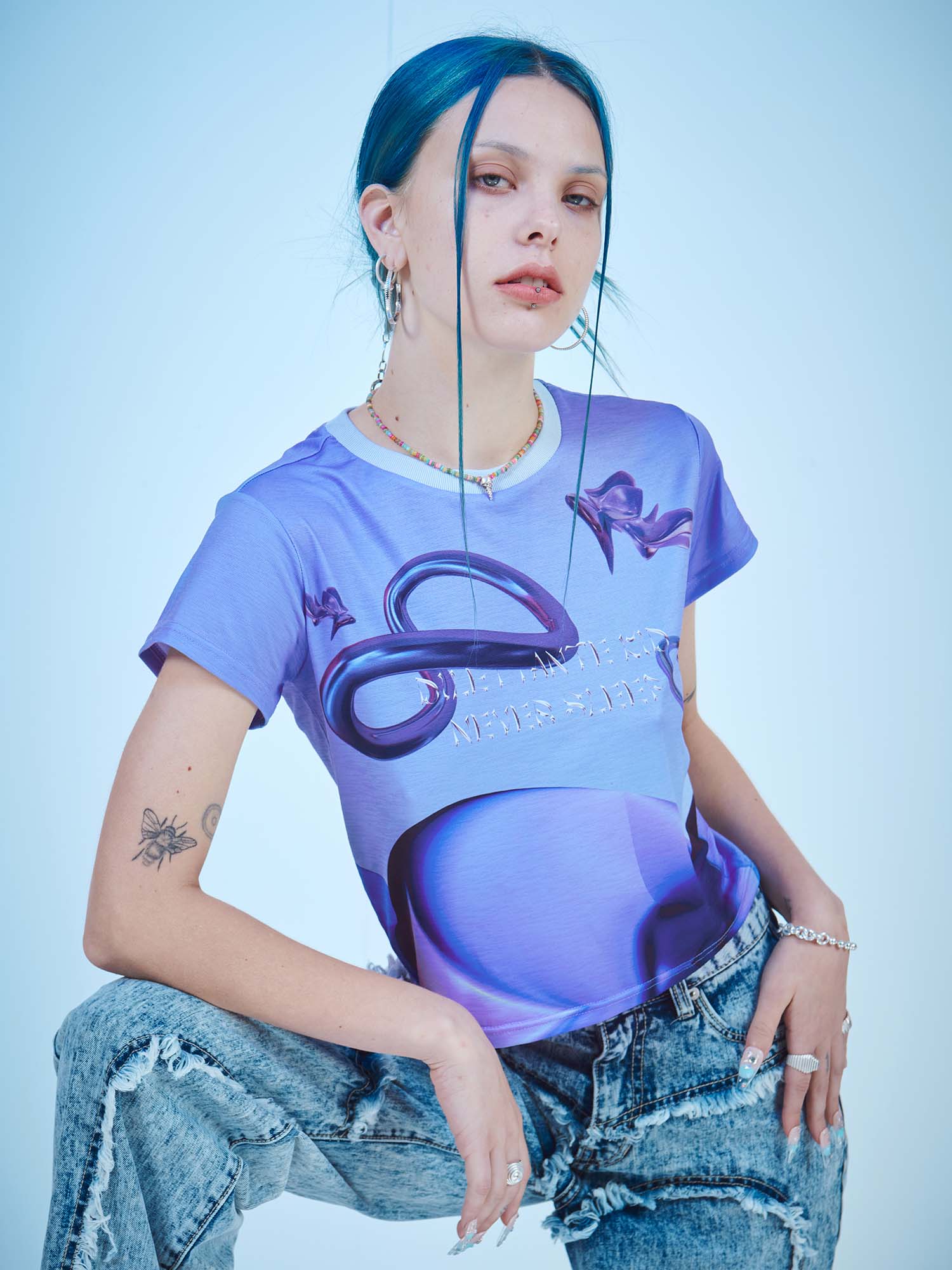 Dilettantism Purple Dream Graphic Crop T-Shirt