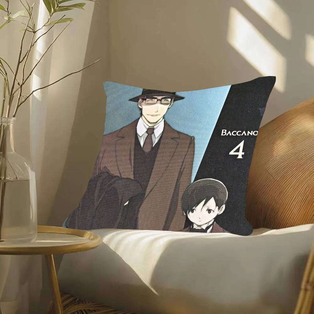 Anime B-BACCANO! Pillow Case Fashion Square Pillowcase Bedroom Sofa Room Ins Decoration Leisure
