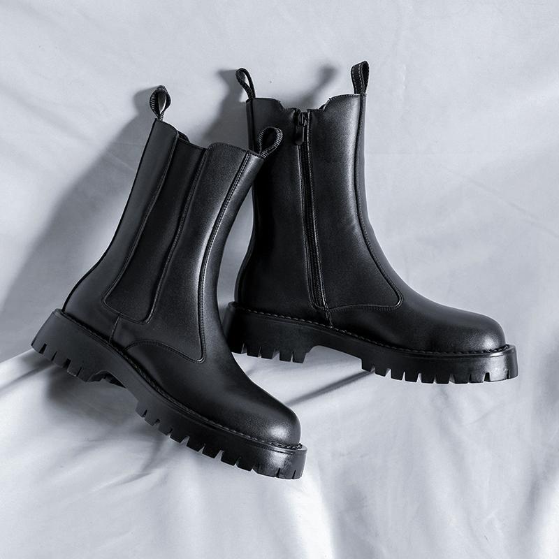 Chelsea boots men's high-top British smoke boots summer thin Martin boots men's tide spring autumn and winter boots men