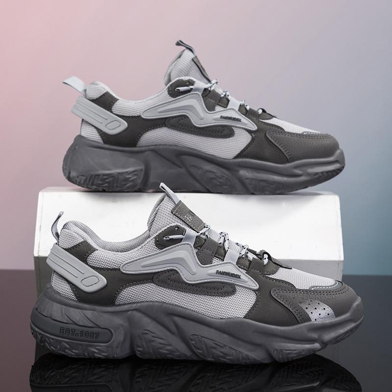 

New platform men s shoes outdoor dad shoes trend breathable sports shoes comfortable soft sole foreign trade trend casual men s shoes 44 серый