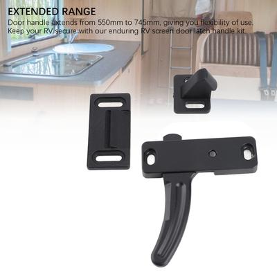 20 Pièces Loquet de Porte moustiquaire pour Camping-car Poignée de Porte moustiquaire en Métal Noir Kit de Remplacement pour Véhicule de Camping Camping-car Remorque de Voyage