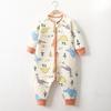 Three-Layer Quilted Children's Sleeping Bag: Anti-Kick Footed Blanket for Boys & Girls, One-Piece Pajamas for Autumn and Winter.