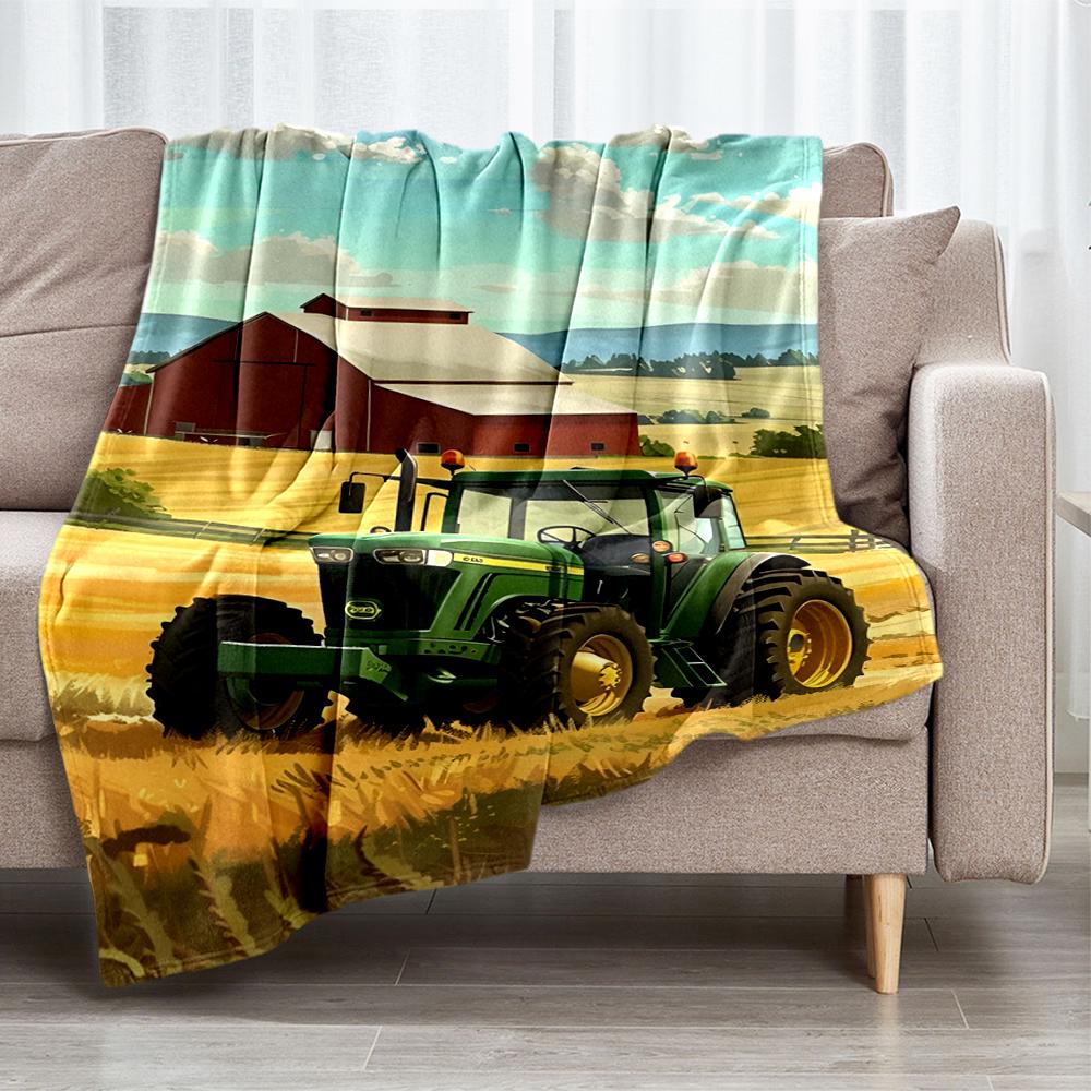 Truck Theme Printed Blanket - Perfect for Couch, Bed, Travel & Outdoor Use | Machine Washable, Cozy & Durable.