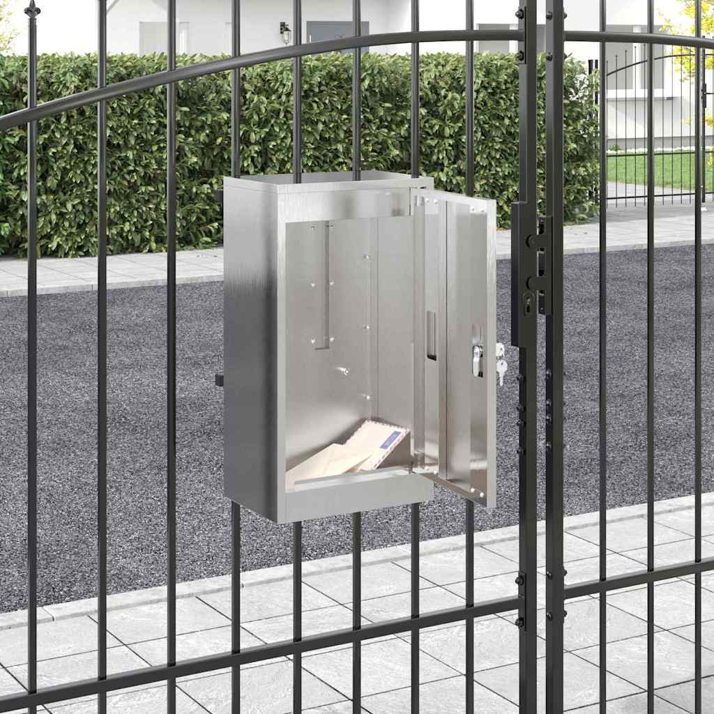 Briefkasten mit Stauraum Silber 30 x 20 x 55 cm Edelstahl