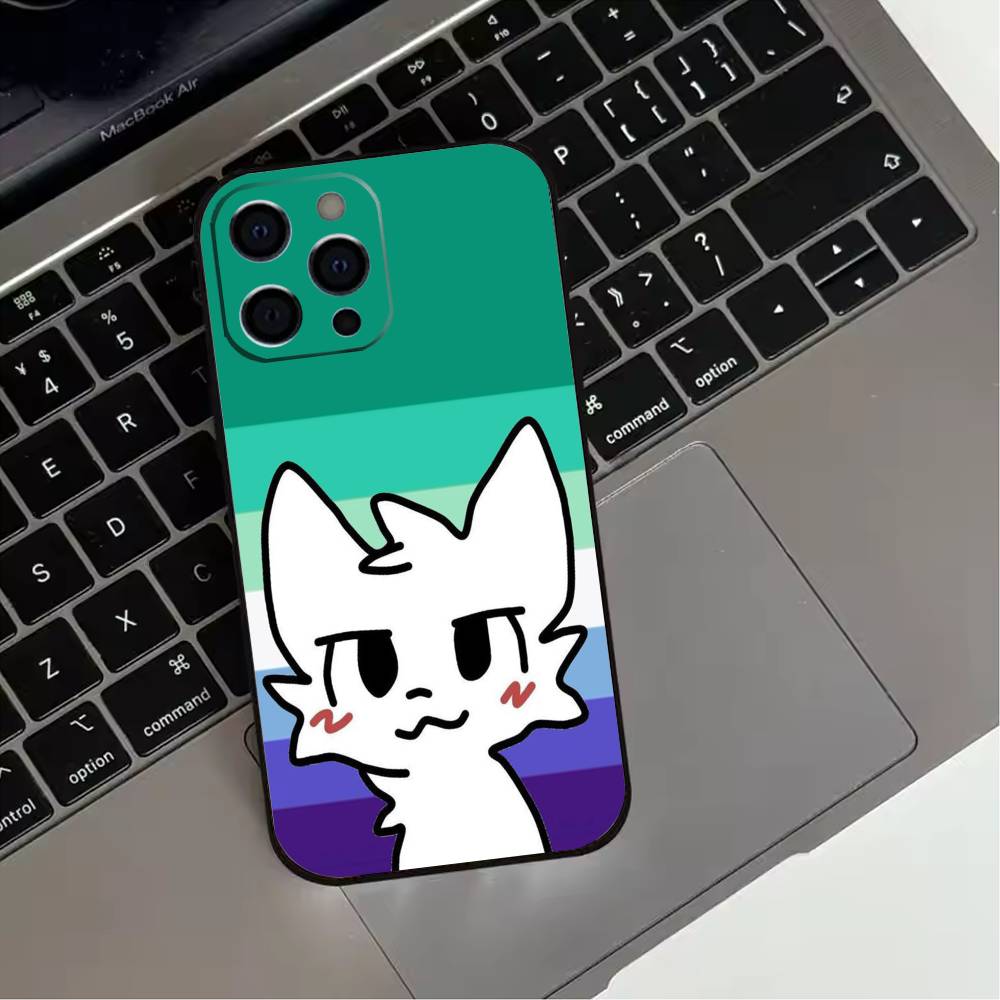 

C-Cute Boykisser Furry Phone Case For iPhone 17,16,15,14,13,12,11 Plus,Pro Max,XS,Soft Silicone Black Cover iPhone14ProMax