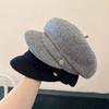British Style Female Painter Cap Solid Color Women Artist Hat Casual Wool Beret Cap  Spring