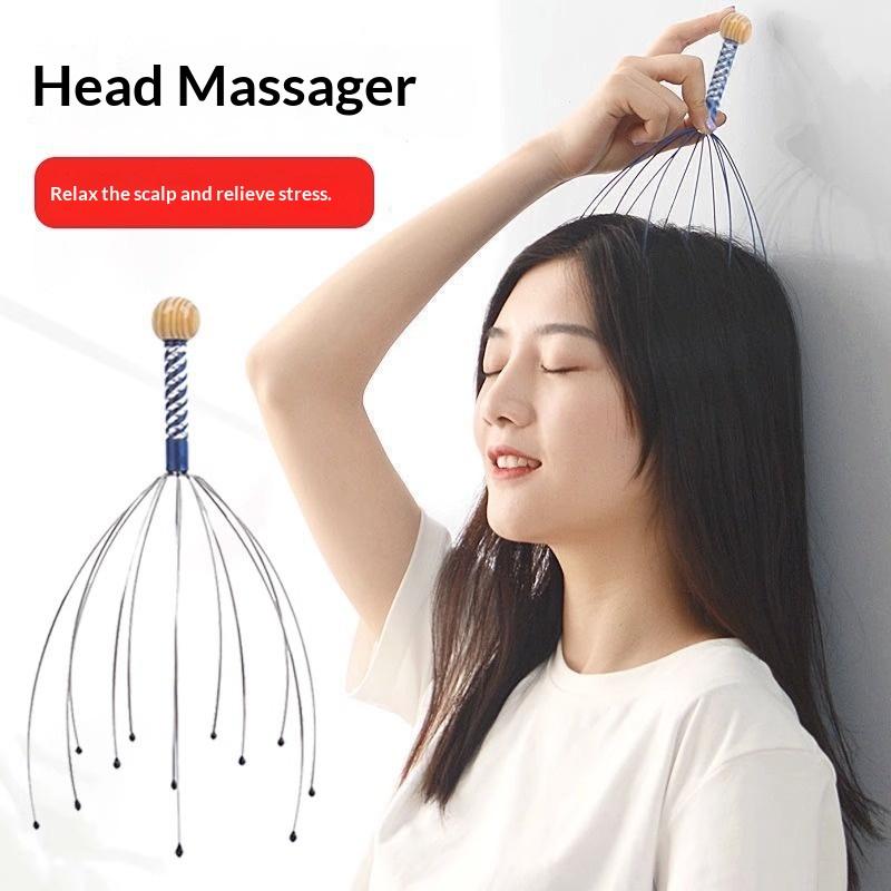 1Pcs Rubbing Scalp Relaxation Relief Body Massager Octopus Head Massager Scratcher Relieves Tension Health Care Tools