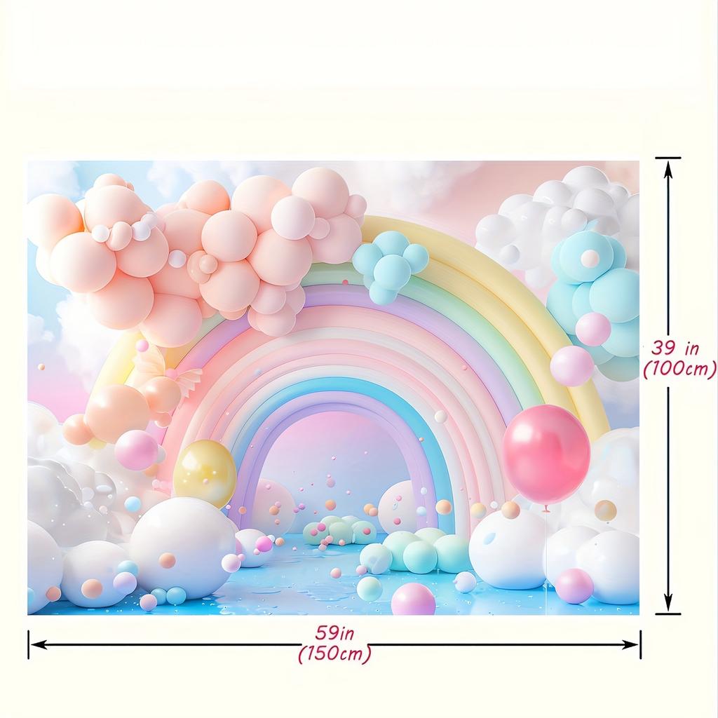 Colorful balloon decoration background cloth, birthday party decoration background decoration hanging cloth photography props