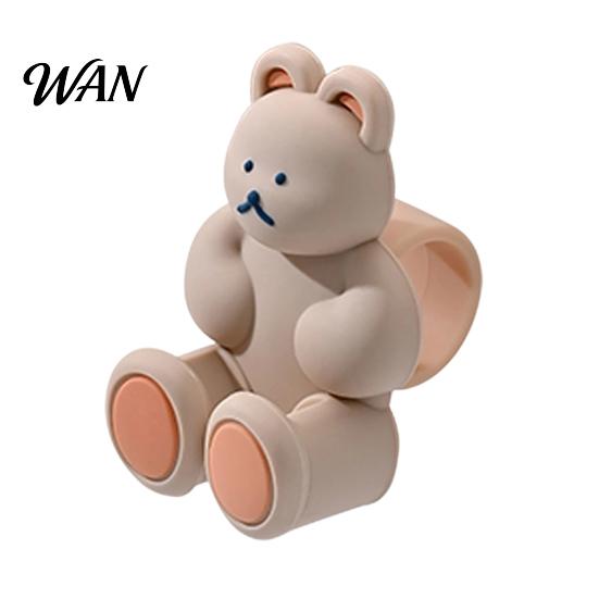 Wall Protector Pad Bear Door Handle Stopper Adhesive-Free Silicone Lever Stop Anti-collision Bumper Noise Reduction Home Office Protection