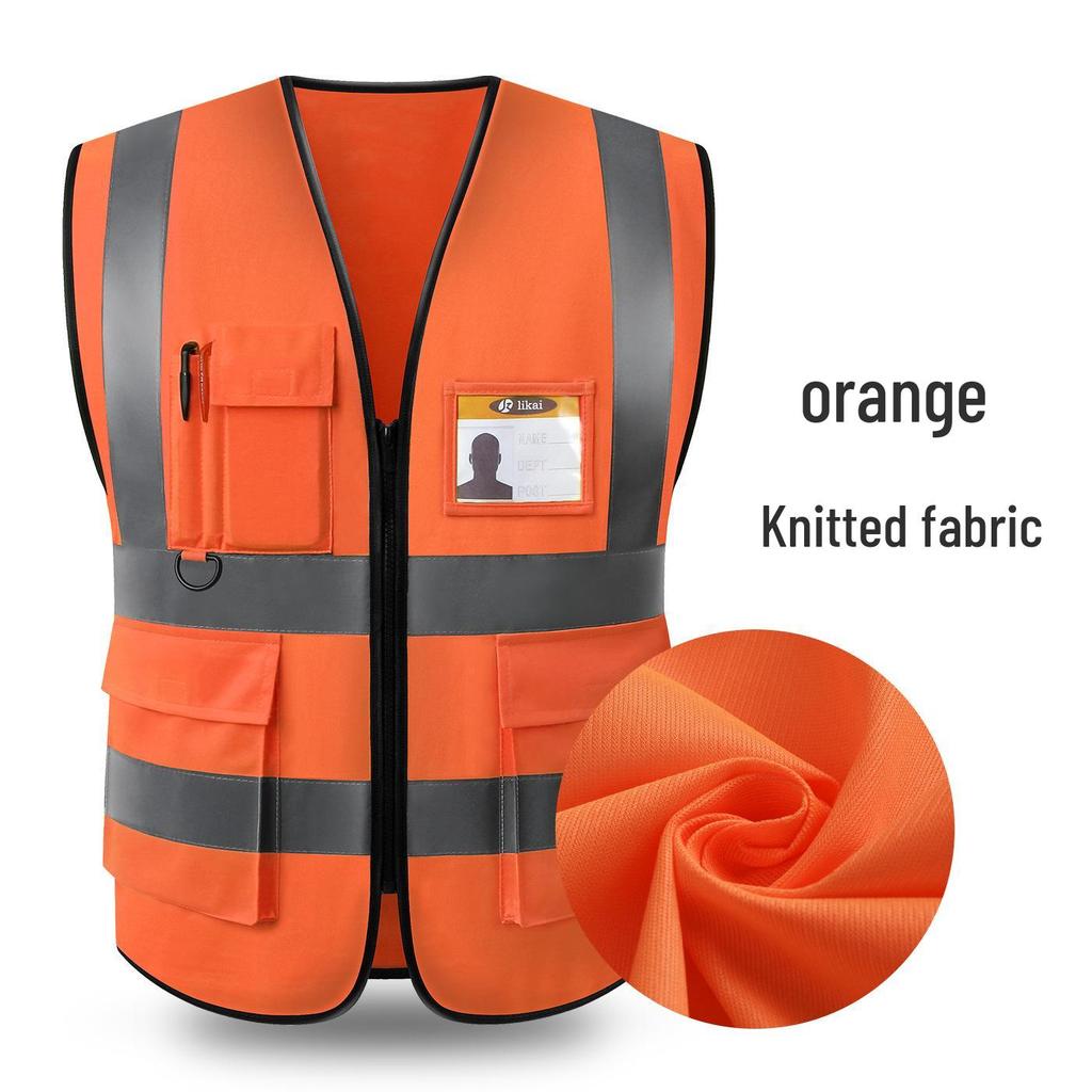 LIKA Reflective Multi-Pocket Safety Vest for Traffic, Construction, Sanitation, and Gardening
