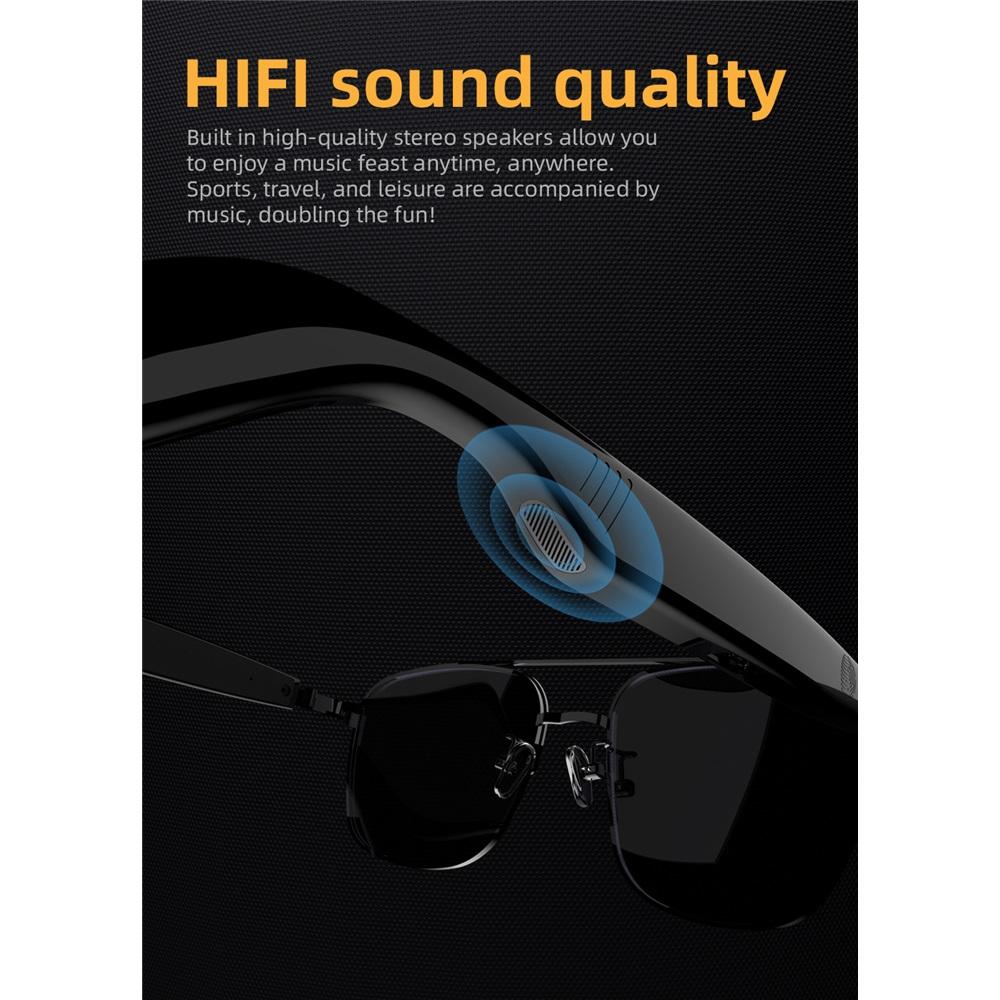 Gafas de Sol Inteligentes de Audio SG-11 Pro, Gafas de Conducción Ósea Bluetooth 5.4 con Protección UV Anti Luz Azul Sonido HIFI
