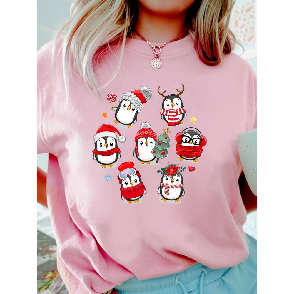 Christmas Print Women's Top Casual Short Sleeves Loose Comfortable T-Shirts Women’s